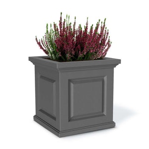 Nantucket 16in Square Planter - Graphite Grey