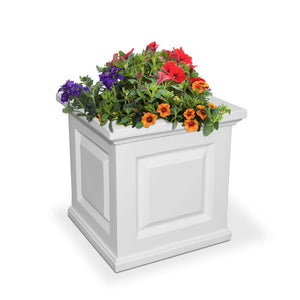 Nantucket 16in Square Planter - White