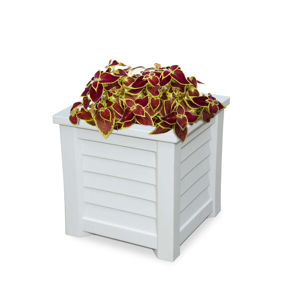 16 square plastic planter Mayne Lakeland 16" x 16" x 16" White Planter