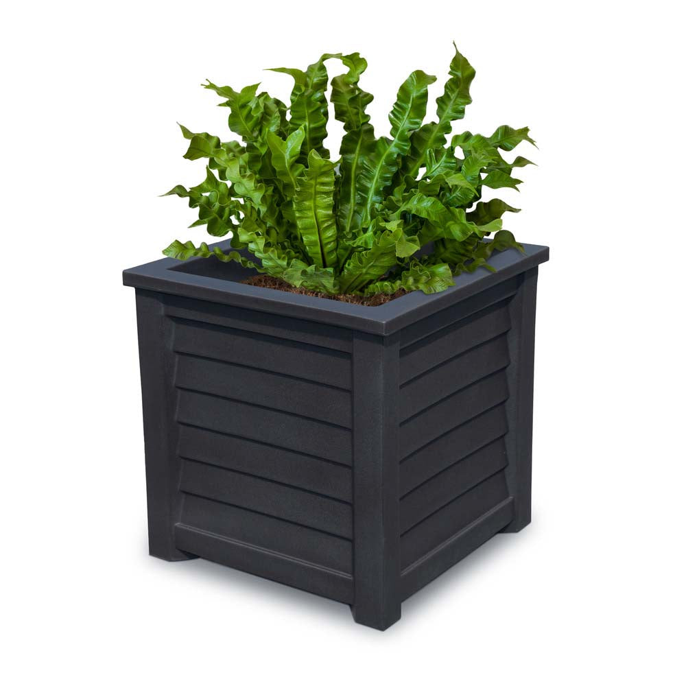 20 plastic planter 20" x 20" Lakeland Square Planter Black