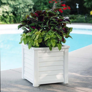 Lakeland 20in Square Planter - White