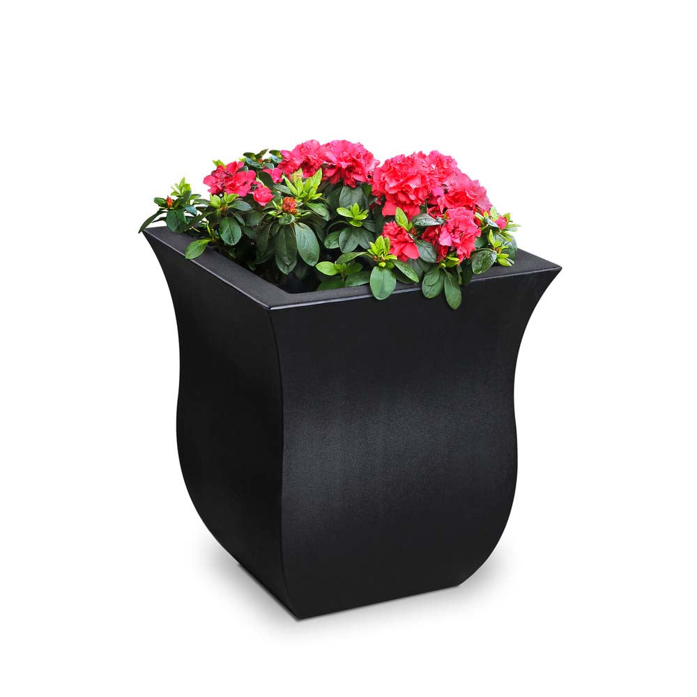 insulated planter pots Valencia Square Planter Black