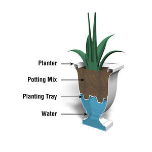 Augusta 26in Tall Planter diagram