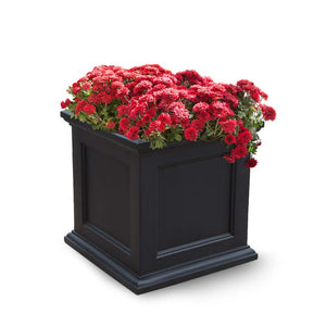 Fairfield 28in Square Planter - Black
