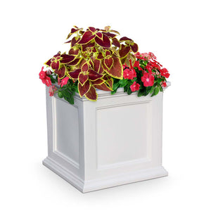 Fairfield 28in Square Planter - White