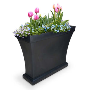 Bordeaux Trough Planter - 40in x 15in x 32in - Black