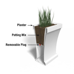 Bordeaux Trough Planter - 40in x 15in x 32in diagram