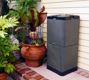 Aerobin 200 insulated compost bin on a patio
