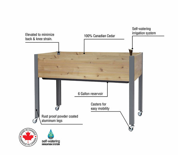 cedarcraft spruce self watering planter Self-Watering Elevated Cedar Planter | Cedar Planter