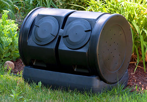 Compost Wizard Dueling Tumbler in yard