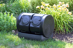 Compost Wizard Dueling Tumbler in garden