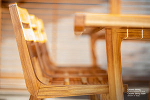 Casares Teak Dining Chair at dinning table 
