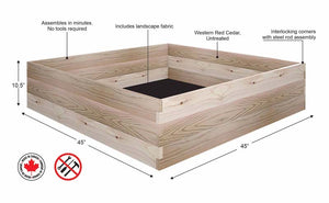 Cedar Raised Garden Bed (45" x 45" x 10.5") Features