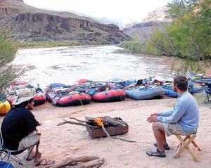 The Deluxe lightweight Folding Stool used on rafting trip and camp