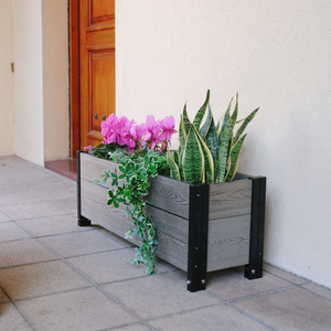 Footed Trough Planter Outside 