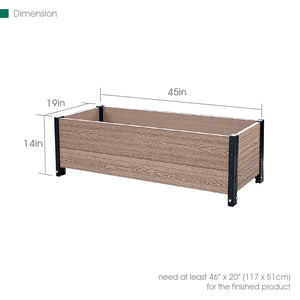 Footed Deckside Planter Dimensions