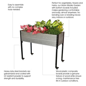 Urban Elevated Mobile Planter Descriptions