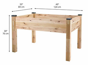 Elevated Cedar Planter (34" x 49" x 30") dimensions