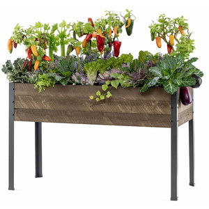 Elevated Spruce Planter (21" x 47" x 30") in brown