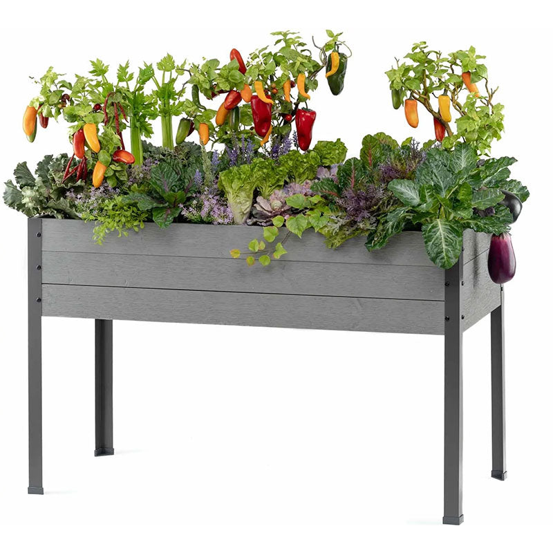 self-watering spruce planter CedarCraft Elevated Spruce Deck Patio Planter 21"L x 47"W x 30"H, Gray