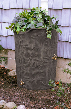 Impressions Bark 50 Gallon Rain Saver in Oak