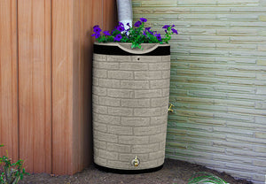 Impressions Downton 50 Gallon Rain Saver with Darkened Ribs Sandstone