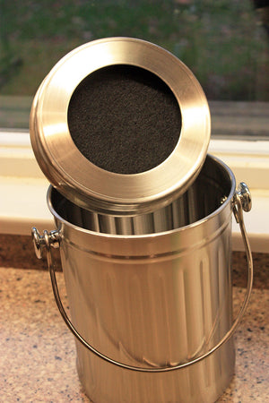 Stainless-steel compost bin lid
