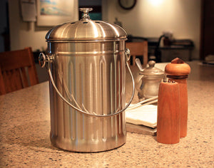 Stainless-steel compost bin
