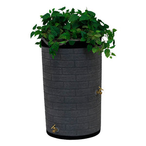 Impressions Downton 50 Gallon Rain Saver with Darkened Ribs Dark Granite