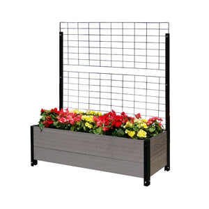Footed Deckside Planter with Trellis 