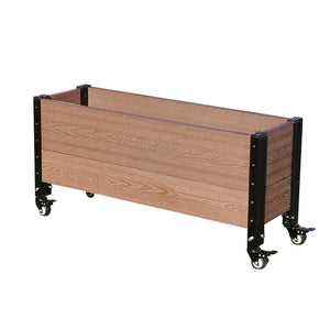 Trough Planter with Wheels Empty