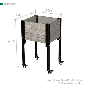 Elevated Corner Planter with Wheels Dimensions