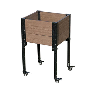 Elevated Corner Planter with Wheels Empty 