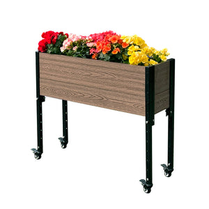 Elevated Trough Planter with Wheels 