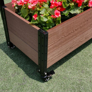 Deckside Planter with Wheels & Trellis 