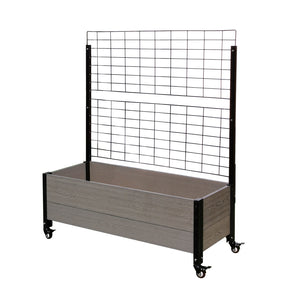 Deckside Planter with Wheels & Trellis 
