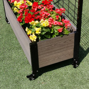 Deckside Planter with Wheels & Trellis 