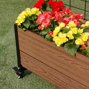 Trough Planter with Wheels & Trellis 