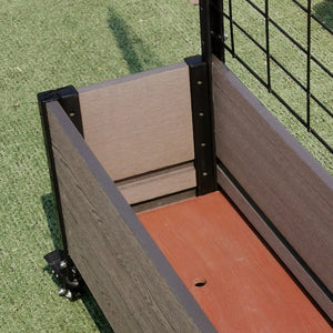 Trough Planter with Wheels & Trellis 