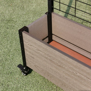 Trough Planter with Wheels & Trellis 