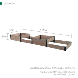 Terraced Quadruple Raised Garden Bed Dimensions