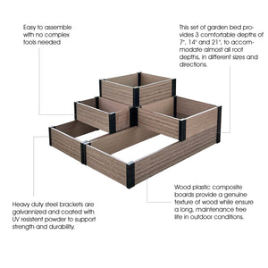 Corner & Terraced Raised Garden Bed Set B description 