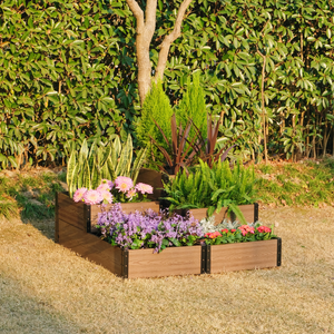 Corner & Terraced Raised Garden Bed Set B in garden