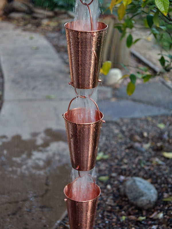 Large Buckets™ Rain Chain | Heavy Water Flow Rain Chain - Free Shipping
