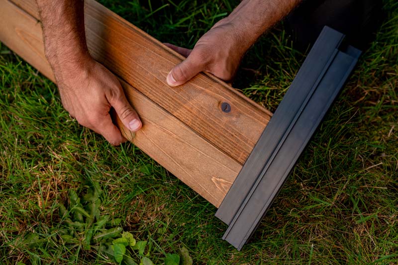 Mezza Small Parklette Planter assembly