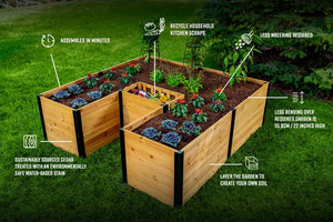 Mezza 6x6 Keyhole Composting Garden diagram