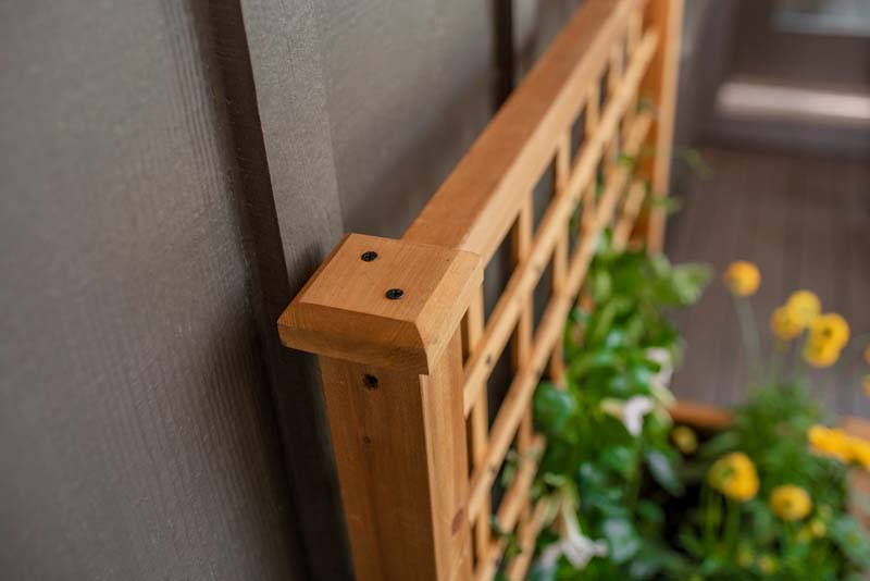 outdoor wooden planters with trellis Rosewood Planter with Trellis | Food Safe Cedar Stain