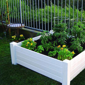 Garden Wizard Classic White Raised Vegetable garden bed