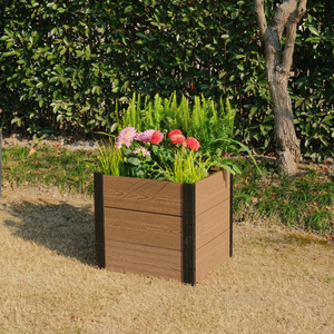 Corner Raised Garden Bed in backyard