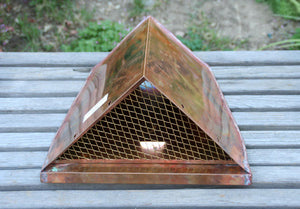 Corner copper Leaderhead for Rain Chains and homes